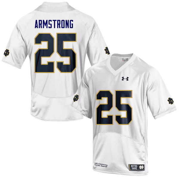 Men #25 Jafar Armstrong Notre Dame Fighting Irish College Football Jerseys Sale-White - Click Image to Close